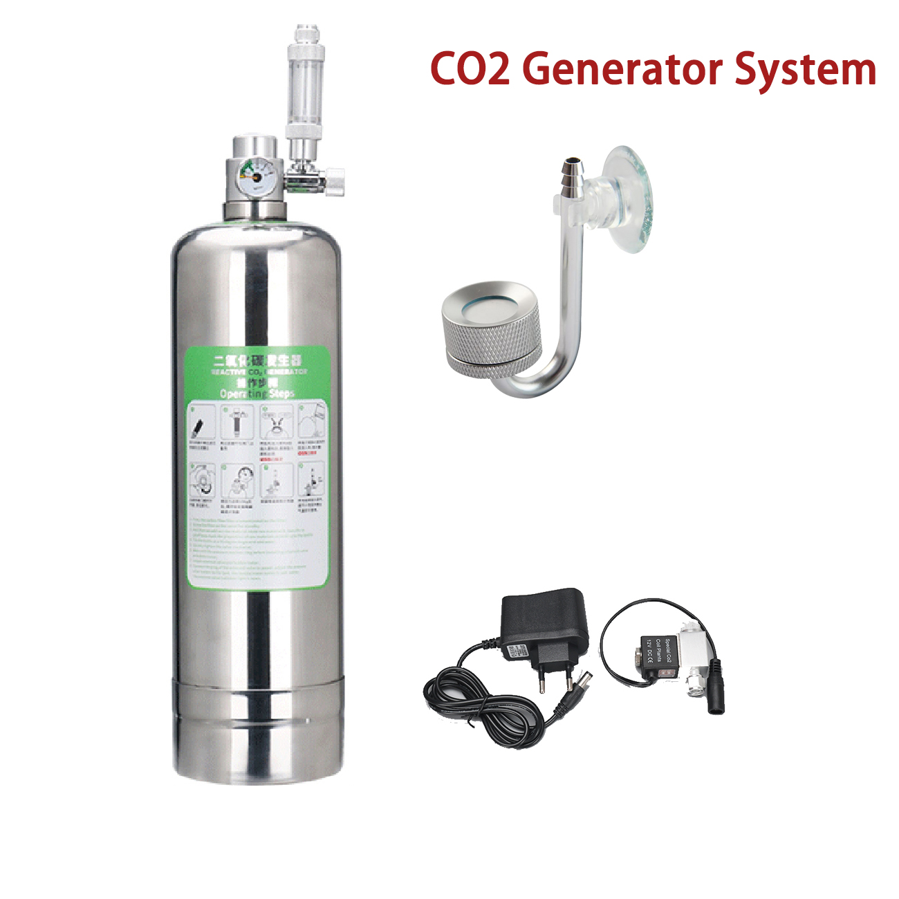 Aquarium Liquid Carbon - Kit sistem penghasil CO2 akuarium baja