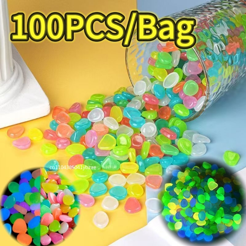 Plant Aquarium Pot - 100-800 Buah Kerikil Menyala Dalam Gelap,