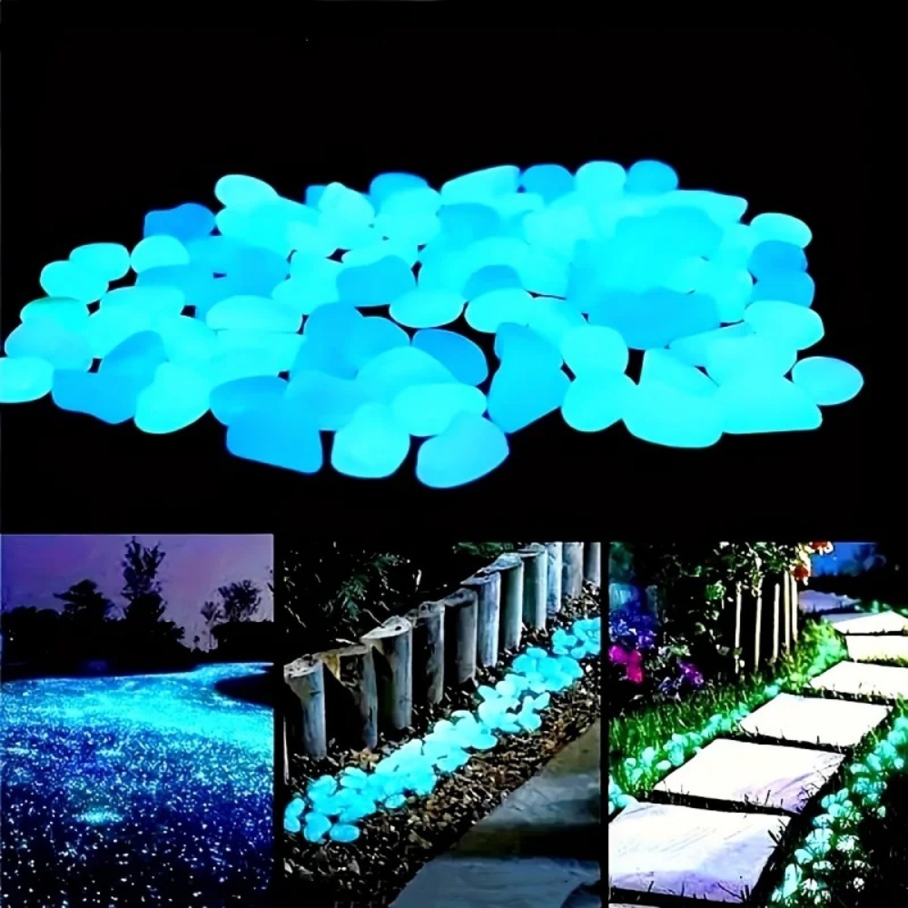 Plant Aquarium Pot - 100 Buah Kerikil Menyala Dalam Gelap,