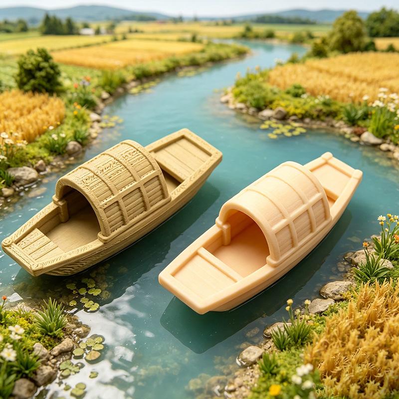 Aquarium Moss - 【S】Model Perahu Mini Mengambang Simulasi, Figurine
